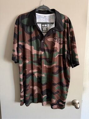 Hawaii's Finest Men's Camo Polo - Green/Brown/Black